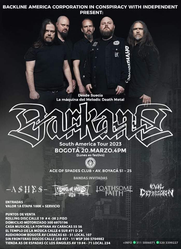 PogotaConcerts's tweet photo. Darkane en Bogotá
20 de Marzo
Ace of Spades
Primera etapa : 100mil + servicio
Otro evento Backline América Corp
@darkane
#Comparte #ApoyaElMetal https://t.co/1sjVHv2FDI