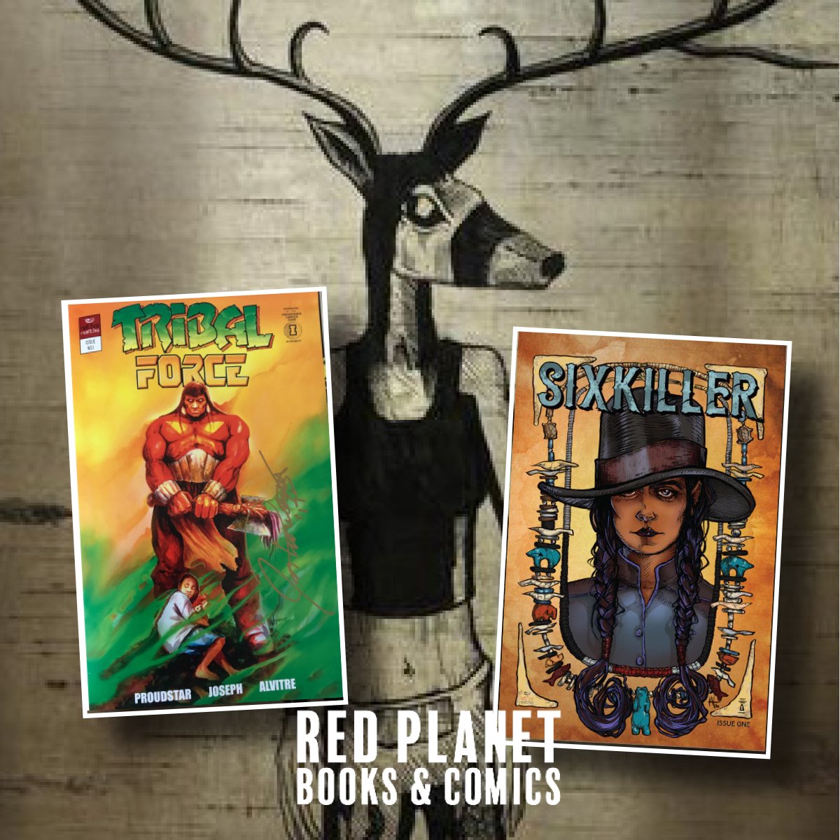 ATCGBooksComics's tweet image. Looking for a copy of “Deer Woman:An Anthology?” Or “Sixkiller” by Dr. Lee Francis IV w/ Weshoyot Alvitre? Or “Tribal Force” No. 1 by Jon Santaanta Proudstar? We’ve got them exclusively in DIGITAL FORM! ➡ redplanetbooksncomics.com/collections/di… 

#DigitalComics #NativeCreatives #NativeOwned