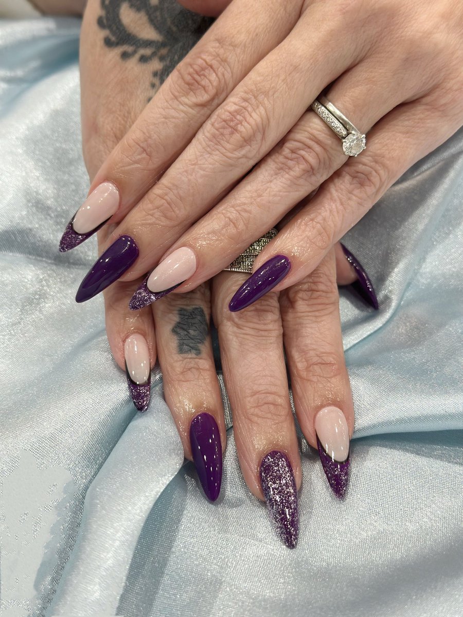 Purple Reign. #nails #nailart #stilettonails
