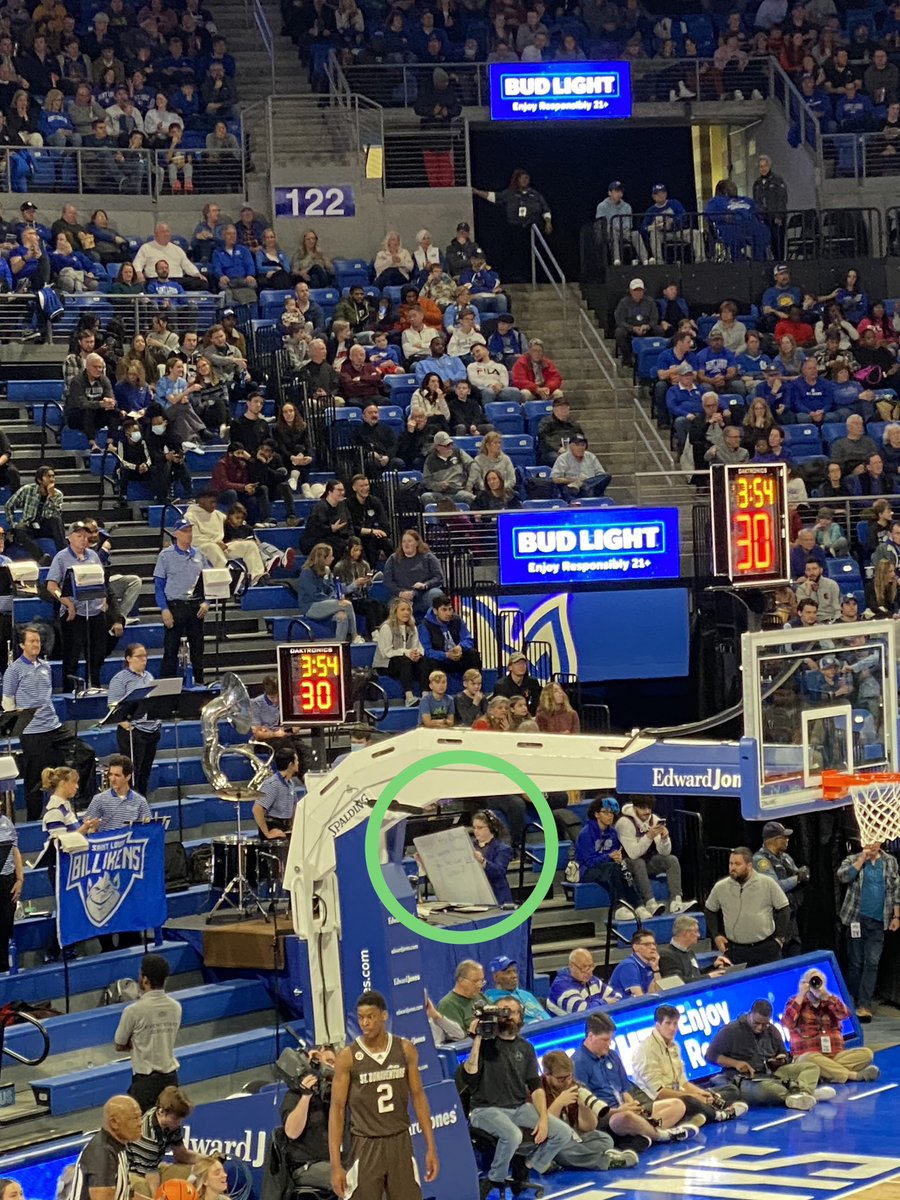 A woman is directing the World’s Greatest Band at today’s SLU basketball game because the music director quit. #SLUBILLIKENS