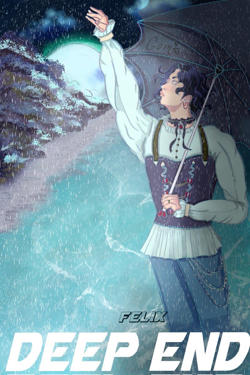 thegeminsidev's tweet photo. After a week I survived making this vision I had of Felix from @Stray_Kids in his song "Deep End". There's alot of symbolism in this piece thag I'll explain in the thread. #deepend #deepend_outnow #SKZREPLAY #straykids #Felix #stay #stay https://t.co/JGfEdPBJgp