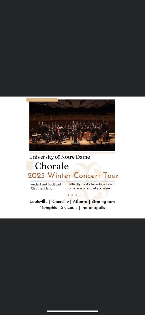 sdmiller3's tweet photo. Wishing for smooth travels a memorable choir tour for @maevekmiller and your fellow singers with @NDChorale! Break a leg and Go Irish! @NotreDame https://t.co/AguhXGGLay