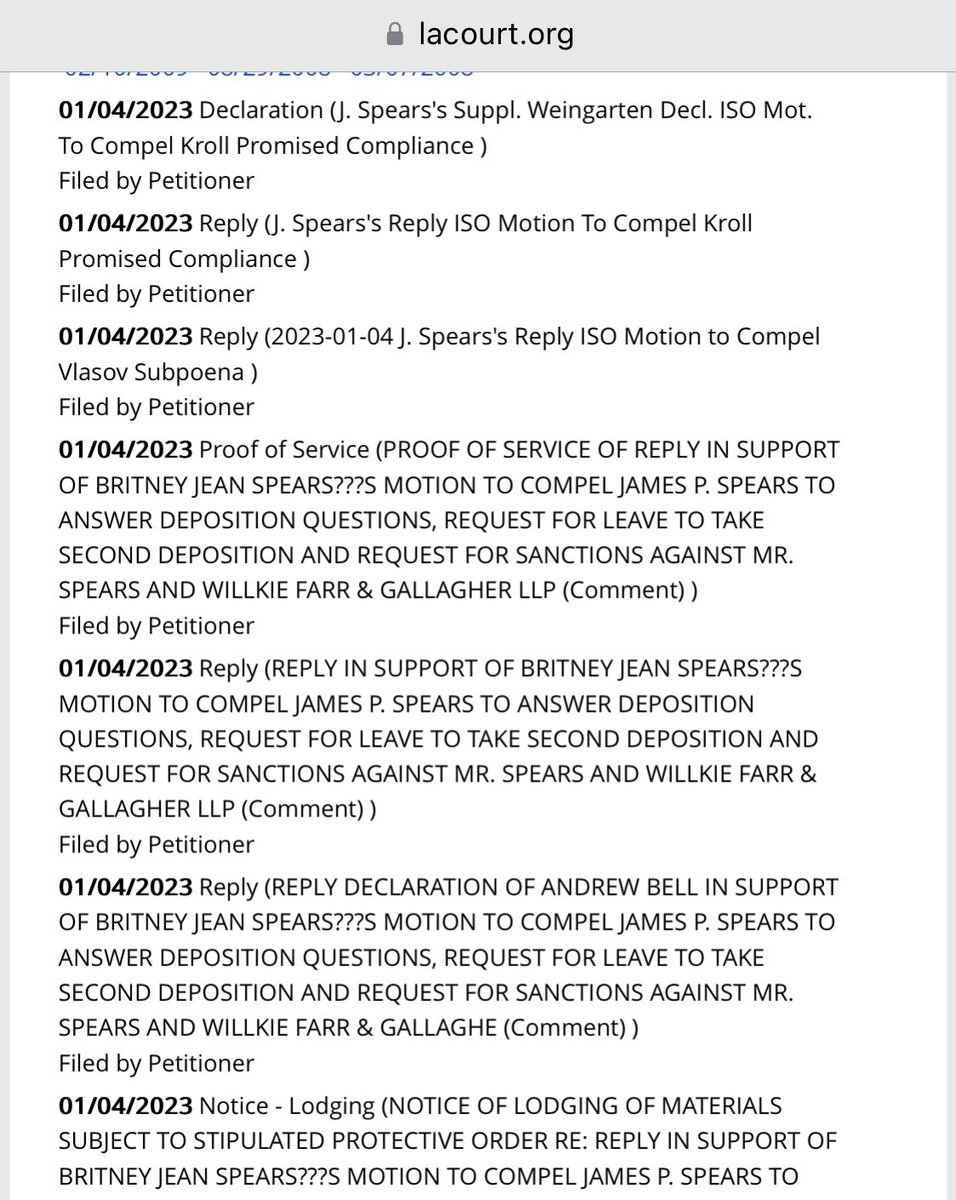 Weingarten is REALLY working hard (for some reason) for someone who doesn’t even know how they’ll be paid. The minute order that <a href="/shadysanctuary/">Fan Account 🌹</a> posted was from 1/4/23.. but the girls filed even more stuff that same day. This hearing is gonna be a mess #JusticeForBritney