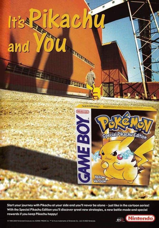 An old #Pokemon Yellow ad. Who will admit they're old enough to remember this?