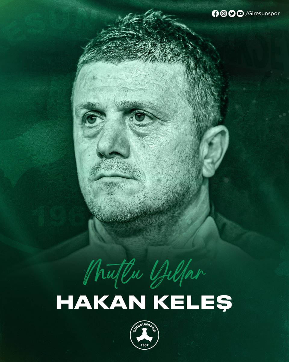 Giresunspor's tweet photo. Bugün Teknik Direktörümüz Hakan Keleş'in doğum günü. 🎂

Mutlu Yıllar @hakankeles10! 💚🤍 https://t.co/k7vZEcit5O