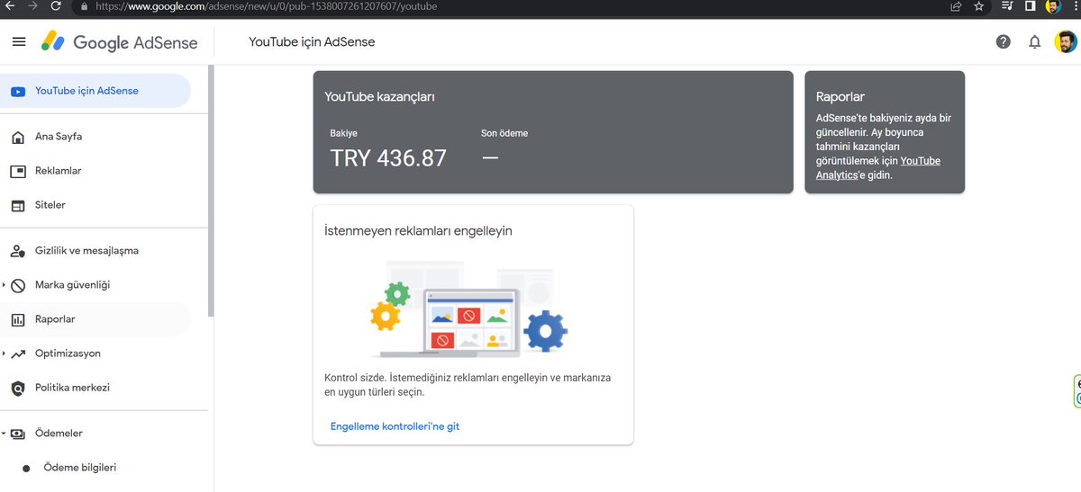mesut9045's tweet photo. @TeamYouTube I have no problem with estimated income. Only my Youtube revenues are not reflected in my Adsense Account. Would you help me with this topic https://t.co/xyFpKPP6Te