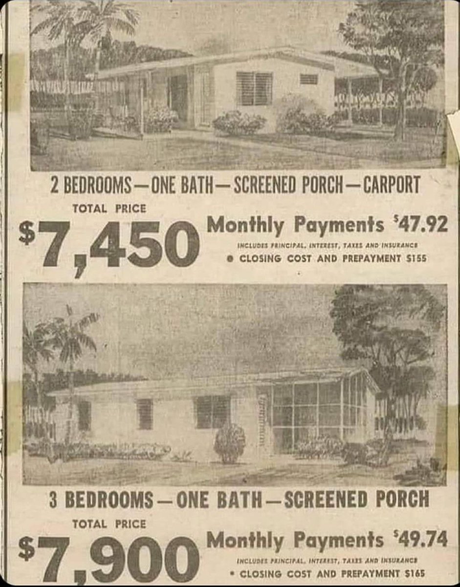 No wonder politicians can't relate to the cost of living today, the average sitting politician in the US senate was alive when these were the house prices. #EnoughIsEnough #CostOfLivingCrisis #CostOfLiving #EconomicCrisis #economy #HousingCrisis