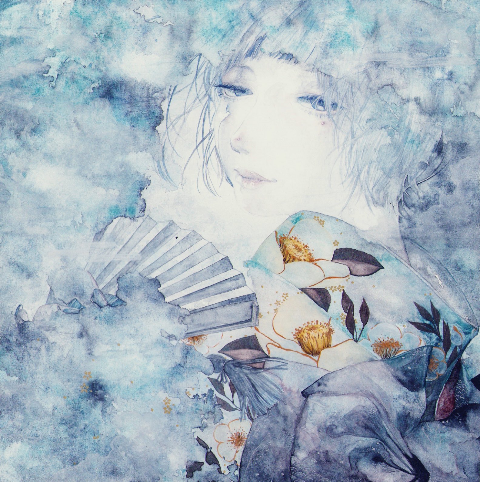 はしぐちみよこ/橋口美代子◇額付絵画 少女像 猫 105/150 - メルカリ