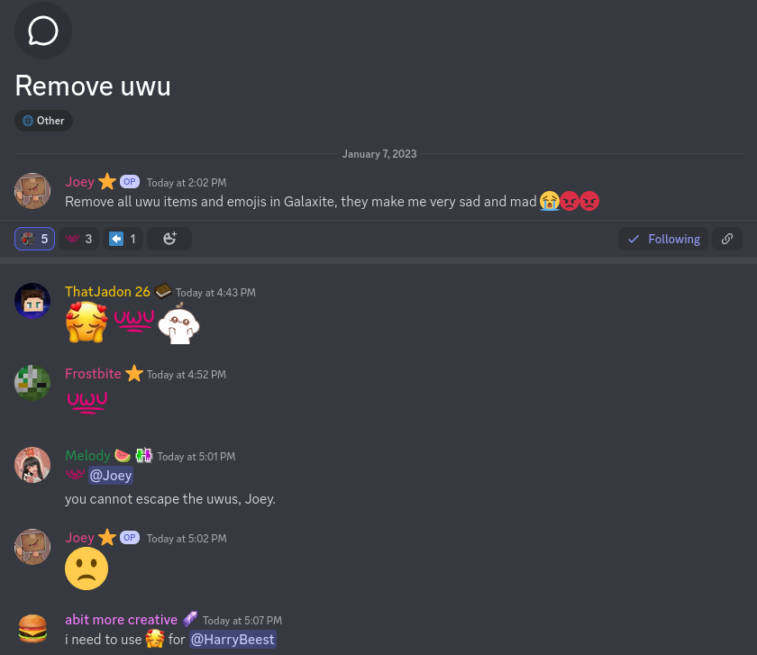 GalaxiteChat's tweet photo. uwu https://t.co/vy8sQXo2RM