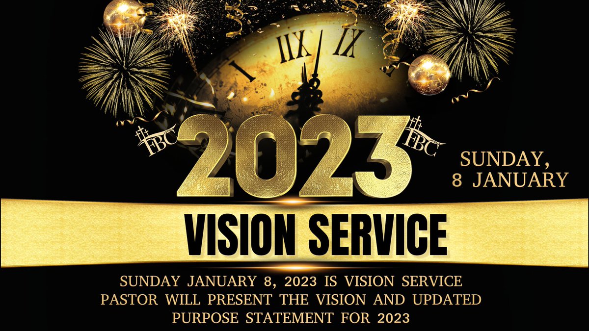We are excited about Vision Sunday <a href="/fbcclintonil/">First Baptist Church</a> tomorrow January 8th! Our new theme will be presented and in the evening a recap video will be played to highlight all God did in 2022 at FBC! 
#fbcclintonil