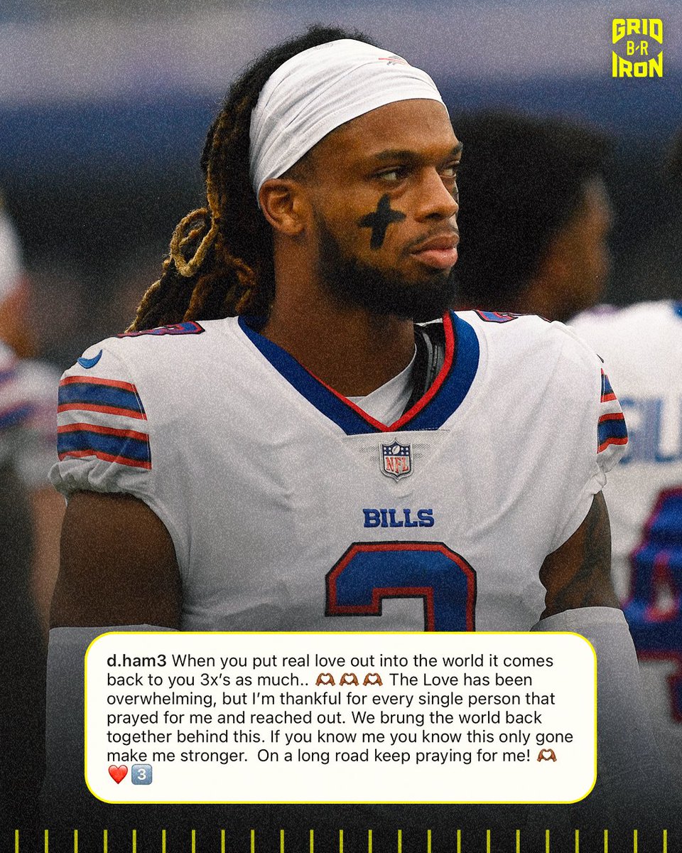 BleacherReport's tweet photo. Damar Hamlin shares a message 

(via @HamlinIsland/IG) https://t.co/AaaFPeimcG