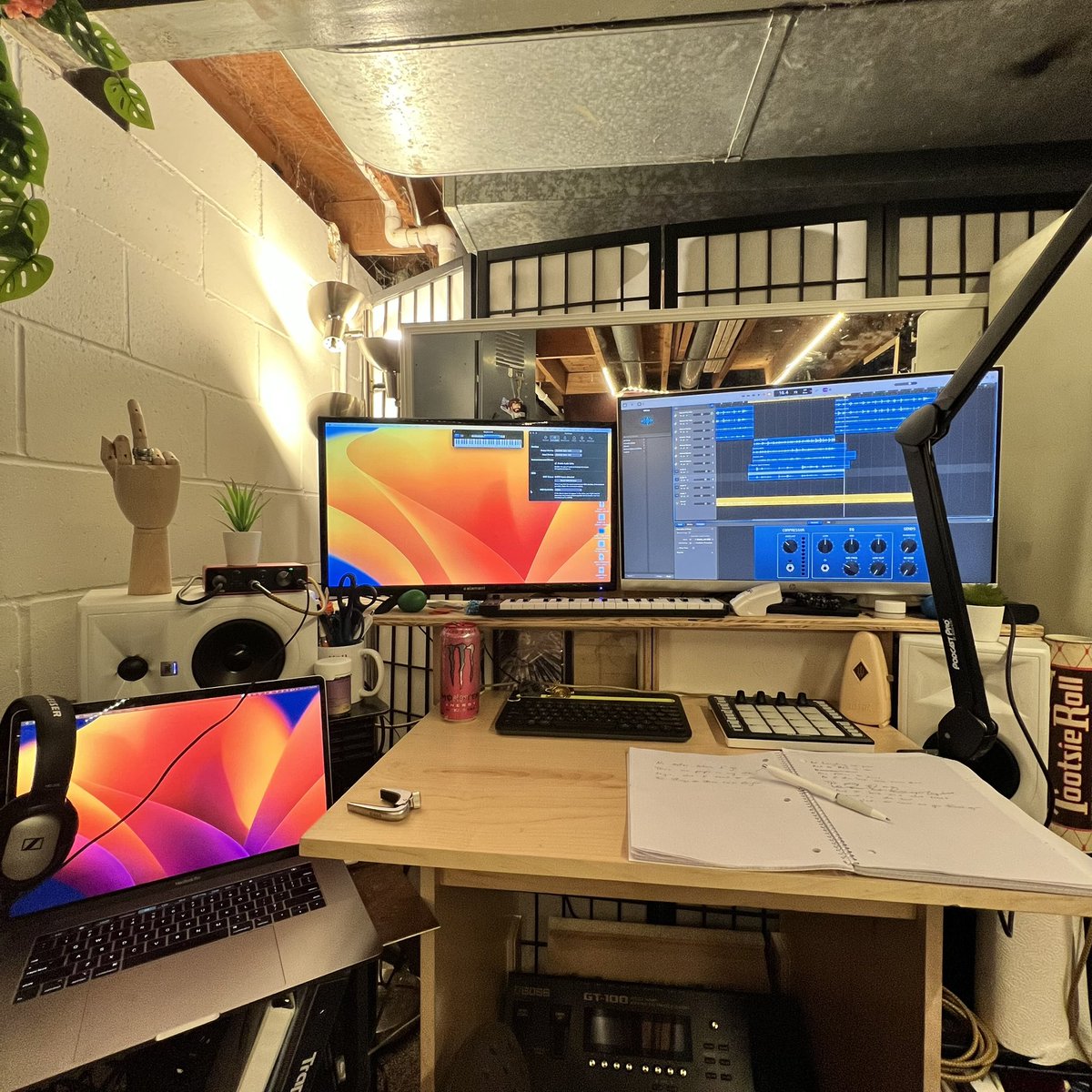 PennucciJohn's tweet photo. Writing and recording underway. I have 2 songs started….we will see what happens…thanks to @mark_okern for hooking a brother up with over 75% of the gear here. #studiop #songwriter #songwritingchallenge https://t.co/b6Vrz6WX3y