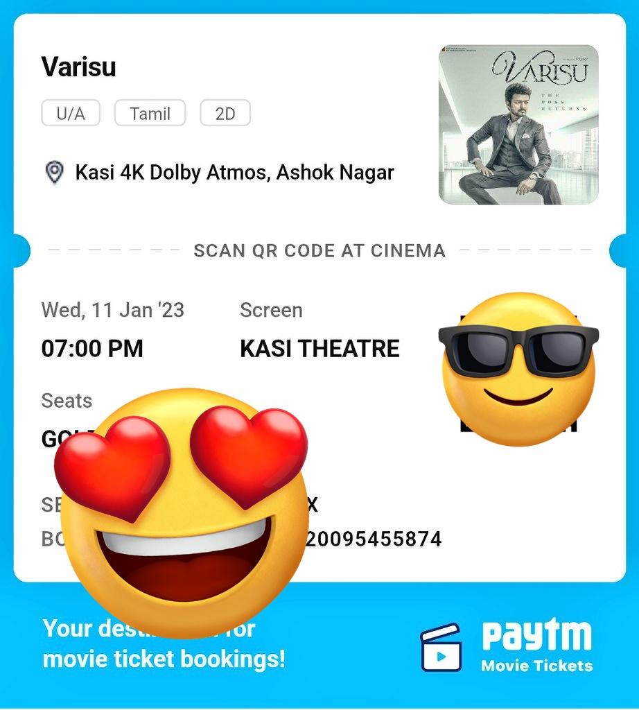 DuraiRdk's tweet photo. @kasi_theatre @actorvijay @iamRashmika 2 ticket extra anyone need can DM me https://t.co/54wLQbXyTP