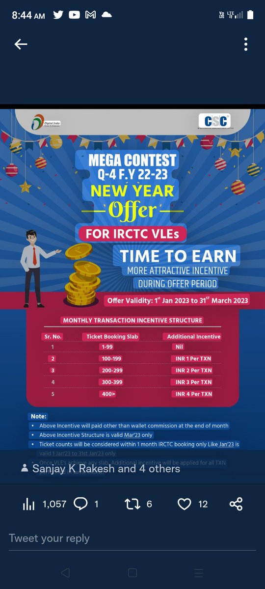 CSCSPVBalangir's tweet image. All VLEs to grab this New Year #IRCTC #MegaContest offer.
#CSC
#NewYearOffer 
#CSCTravelServices 
@ceo_csc @SwornaprabhaSi1 @OdishaSpv @debayudha @subhendupandia @DillipDash2021 @jroutofficial @MohdRiaz0