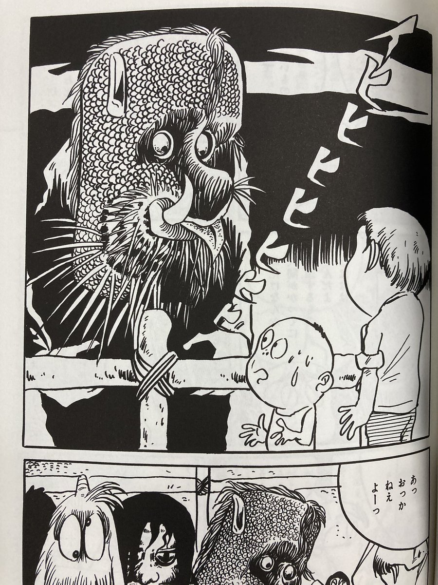 昔のお祭りの巡業でお寺の境内のはずれに突如設営されるおばけ屋敷。消防法とかにうるさいこと言われない、真っ暗な中を進んで行ったらもちろん金網なんかにも遮られてない距離で、目の前に現れる張子の大入道や蝋燭の灯りで下から照らされたお岩さんとか、子供には想像を絶する怖さだったんだろうな。 