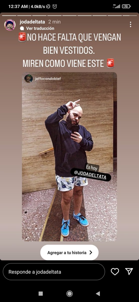 La historia que subo antes de salir a una joda // la historia que repostea el lugar