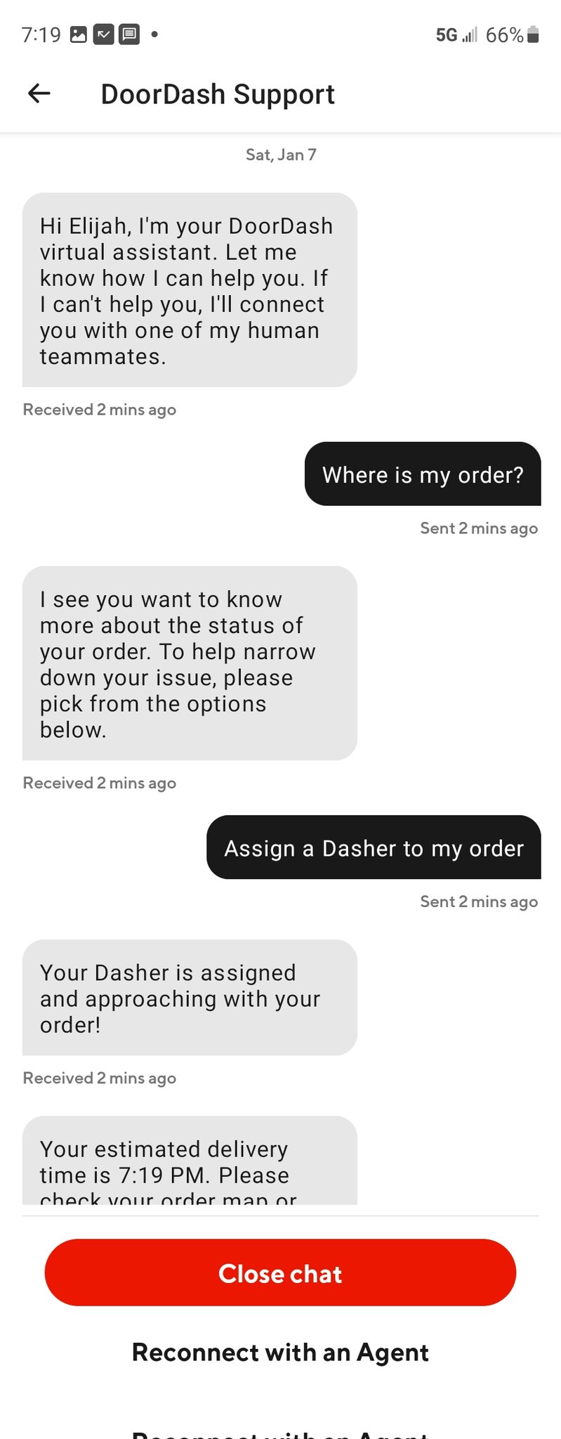 🕊 on X: Update: @Doordash phone support said that my issue was escalated  for review and that I would get a response in 48 hours. That was January 7.  It's now January