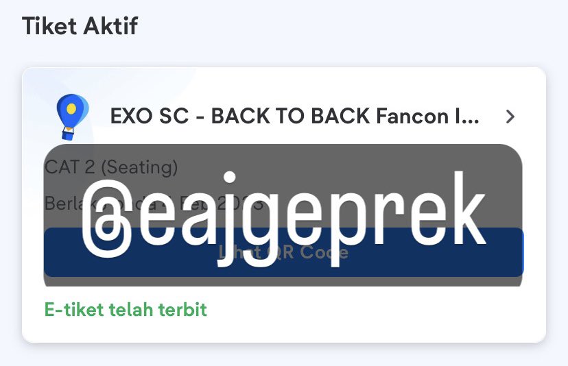 eajgeprek's tweet photo. WTS EXO SC FANCON BACK TO BACK 
CAT 2 ROW C 1,9jt bisa dibantu sampai jd tiket fisik✅ bisa ketemuan dulu, tanya tanya boleh dm🙏🏼 tiket hasil war sendiri ya👌🏼 https://t.co/NDP5HHvkd8