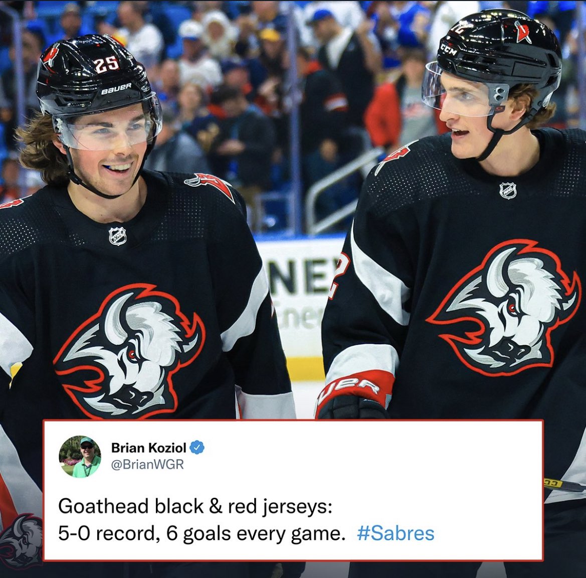 DailyKessel's tweet photo. The Sabres are a wagon!!! https://t.co/ddv5pGc3pM