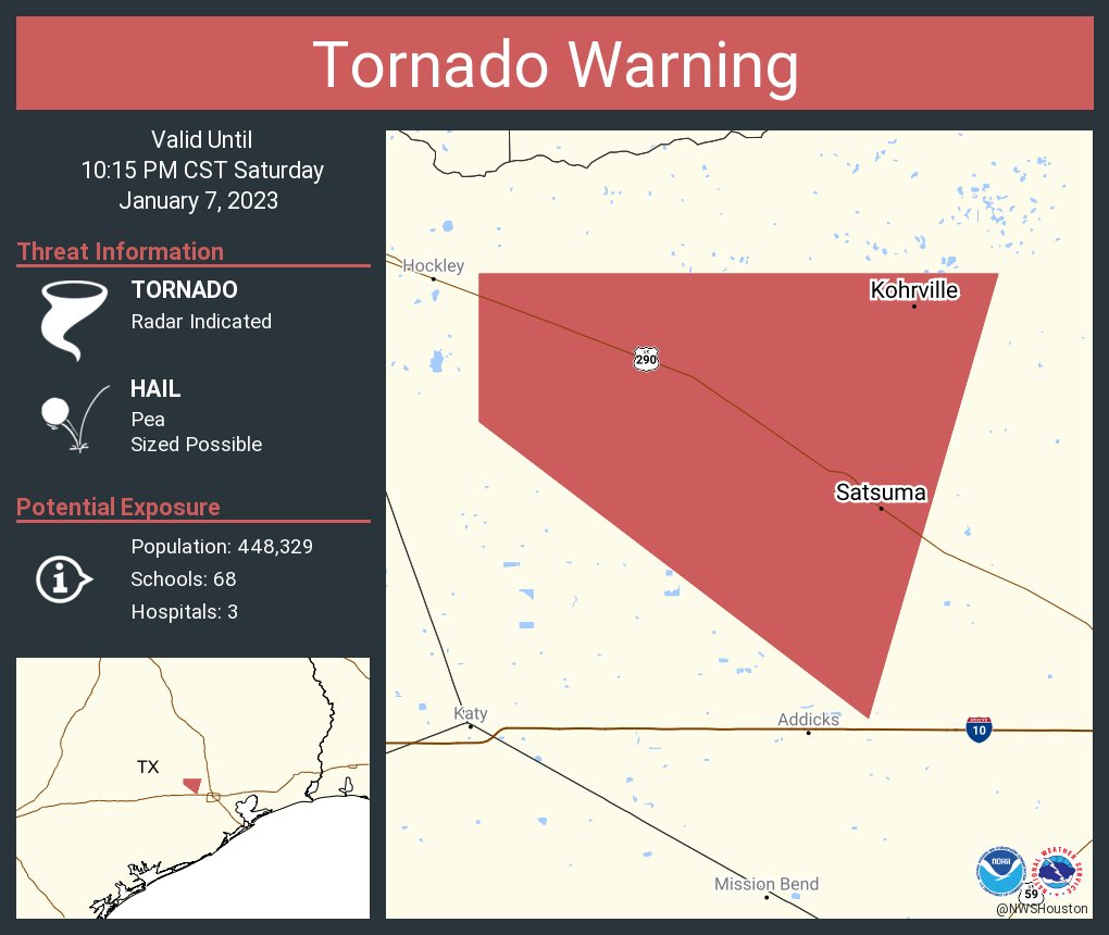 NWS Tornado on Twitter "Tornado Warning including Kohrville TX and