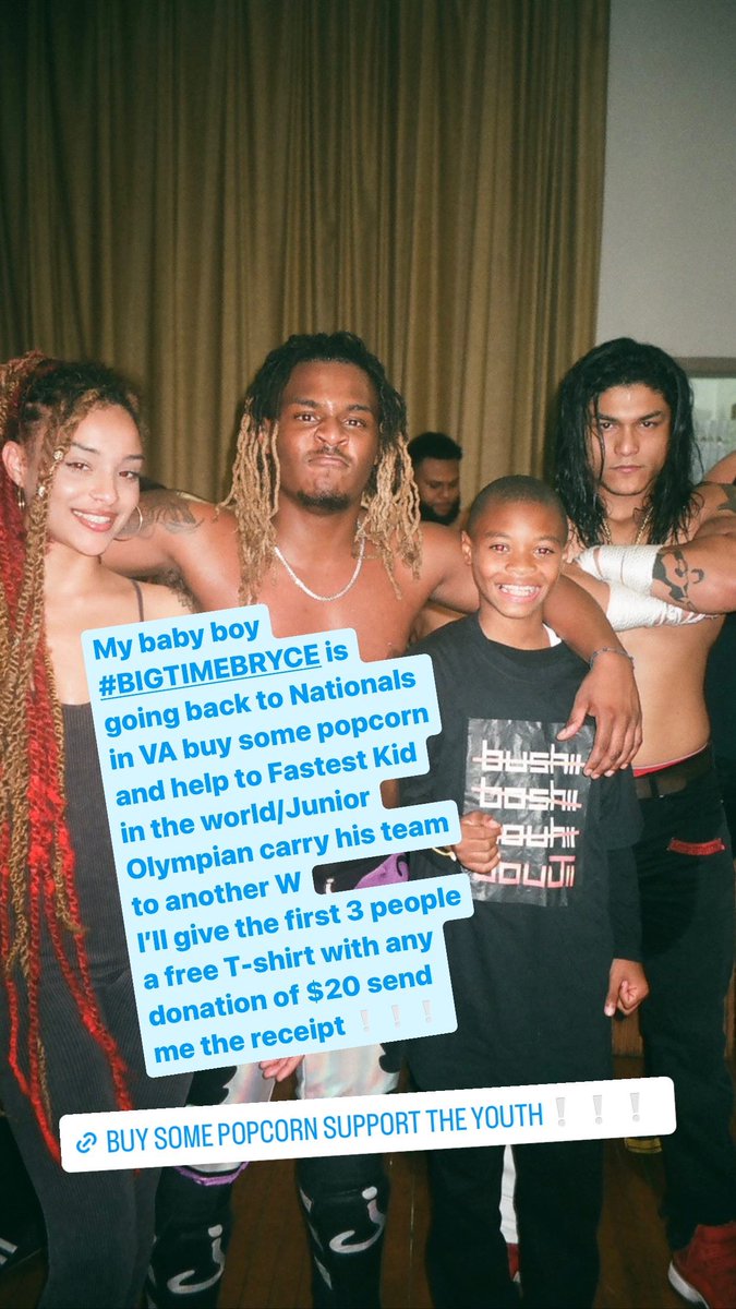 jboujii's tweet photo. Baby boy going back to nationals in VA. 

Click the link and make a donation, next two people that make a donation $20+ I’ll give you a free T shirt❕❕❕

Let’s support the youth, 

Support the Jr Olympian, #BIGTIMEBRYCE ❕❕❕

https://t.co/9x3mx06hC7 https://t.co/2Epap3jfaQ