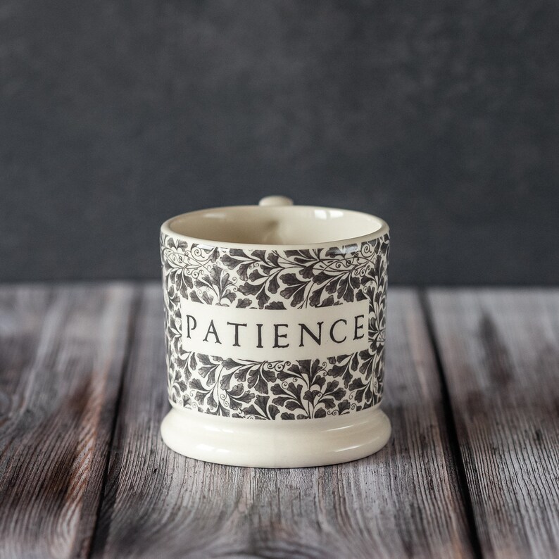 Patience. We could all use a cup of this at times, especially right now!

This Doris mug is a great reminder that all good things come to those who wait, including a good strong brew or a fantastic cup of coffee.

etsy.com/uk/listing/273…