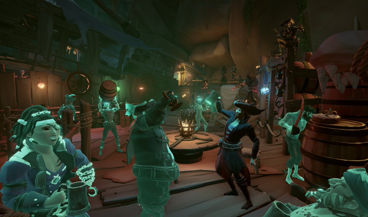 Lanro25's tweet photo. It's all fun and games till the party poopers show up 🎉🍻😬
#SoTShot Theme: Pirate Party
@SeaOfThieves @RareLtd #SoT22 #SeaOfThieves #VirtualPhotography https://t.co/BHrj92cIet
