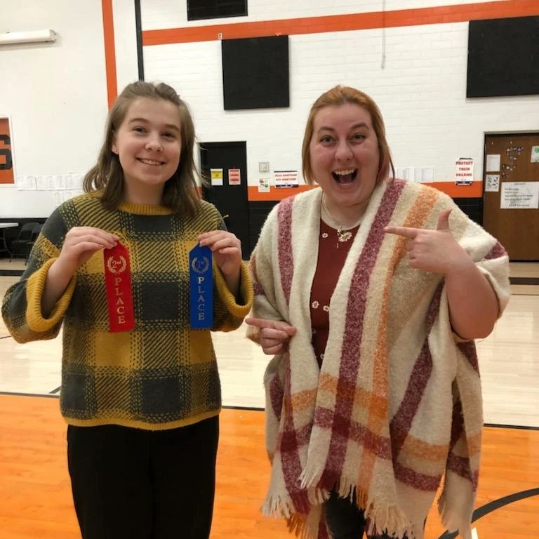 WFHS_Speech's tweet photo. Coach Muske and Nyssa traveled to Enderlin today to compete. Congratulations to Nyssa for winning 1st in EPR and 2nd in Entertain! https://t.co/jsMN2fl1d8