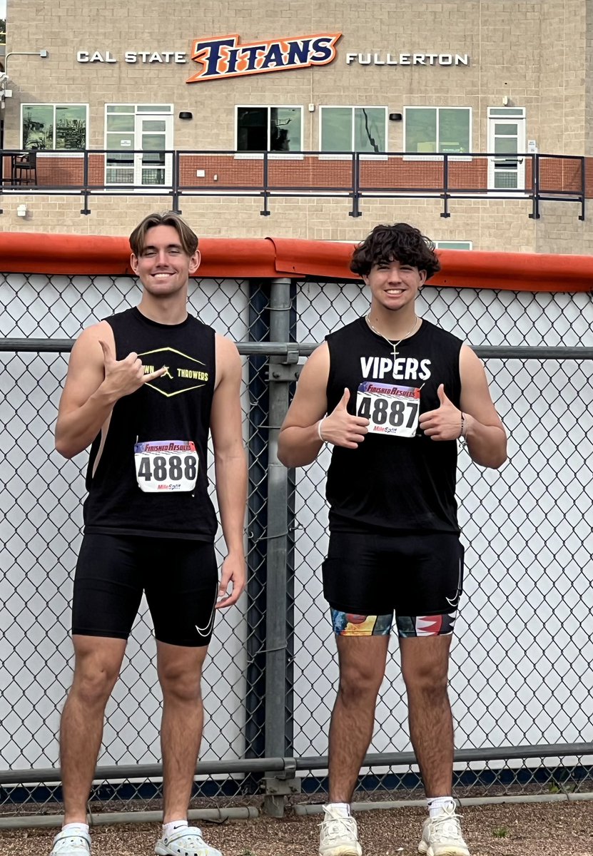 Congrats to these 2. I am so very proud of them. They show up every day in the weight room &amp; never miss a chance to throw and that hard work is showing up in competition. Today they both hit PR’s in Discus and Ry got another in shot put. They both finished top 10 in shot &amp; discus