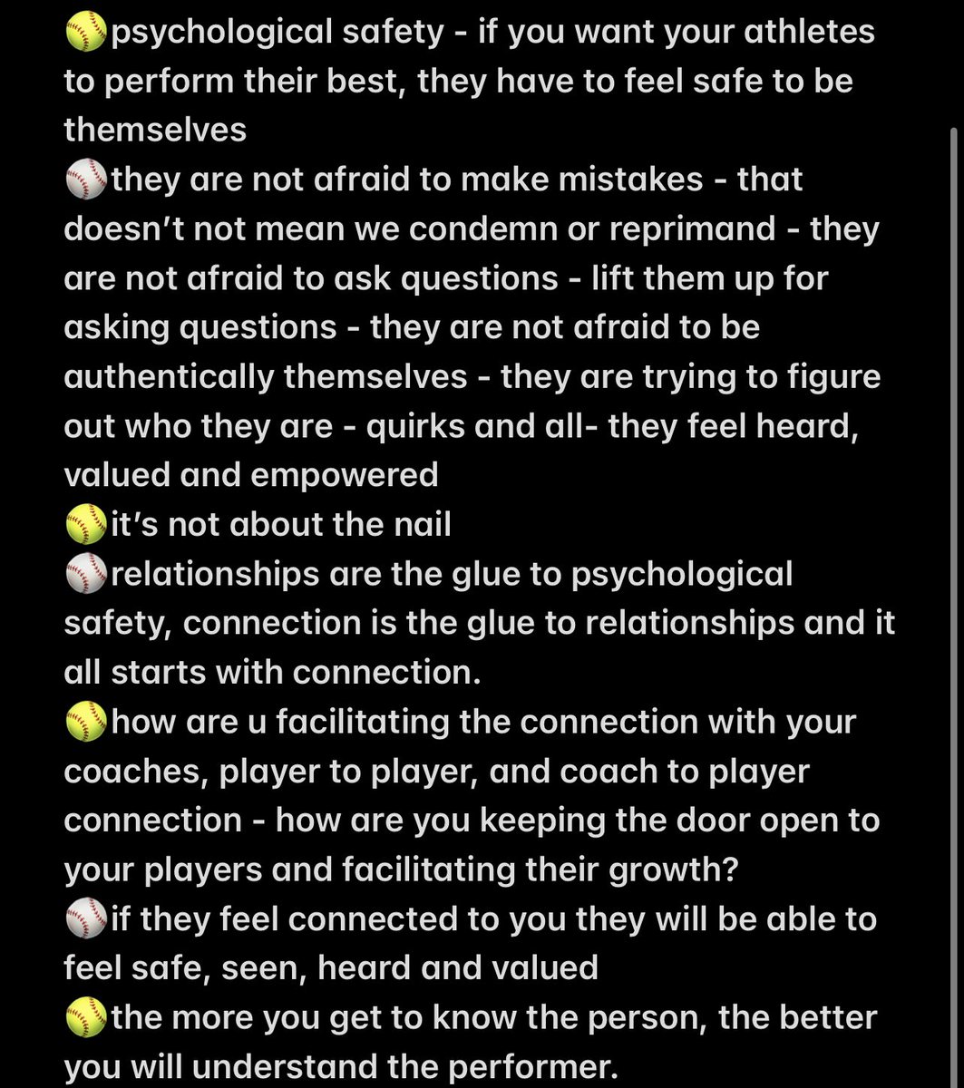 TheCoachColwell's tweet image. ⚾️🥎 “relationships are the glue to psychological safety, connection is the glue to relationships - it all starts with connection.” 
@hannah_huesman coming in 🔥 at #ABCA2023 #MentalSweatMonday @ABCA1945 @CoachB_ABCA