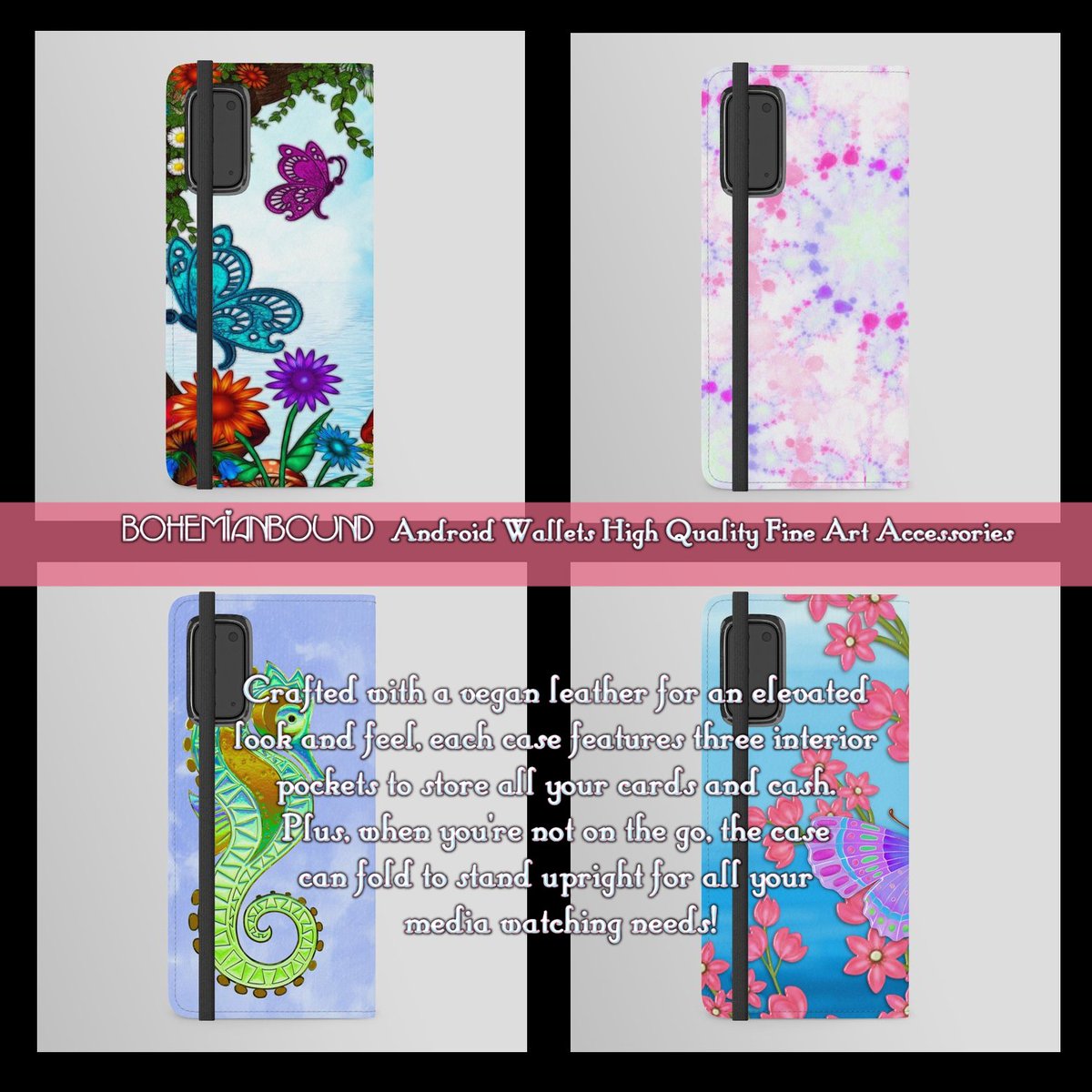 BohemianBound's tweet image. Bohemian Bound Android Phone Wallets with LOTS of Features. Direct, Print on DEMAND, from Society6! @society6 society6.com/bohemianbound/… High Quality, Vegan Leather and Much More #android #androidaccessories #phonewallets #mobilewallets #mobileaccessories