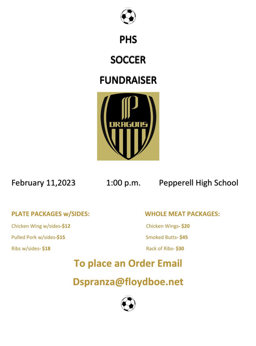 Need some amazing food for your Super Bowl party and don’t want to have to prepare food all day??? Then let our amazing SRO and the PHS soccer team take care of that! To order get with any PHS soccer player or coach! Pre -orders only