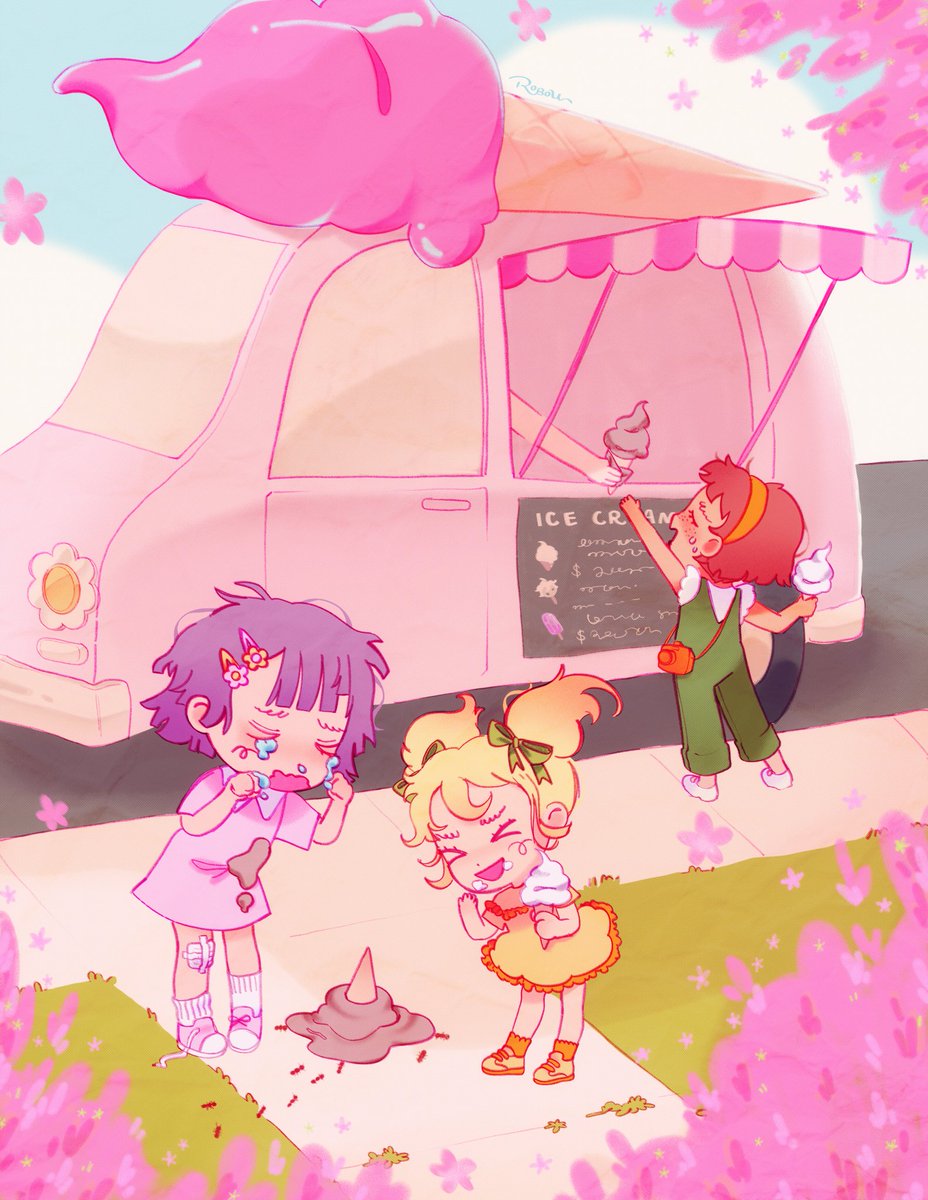 R0BOU's tweet image. my finished piece for @LilWondersZine 🥺💖 i had a lot of fun with this one 🍦✨