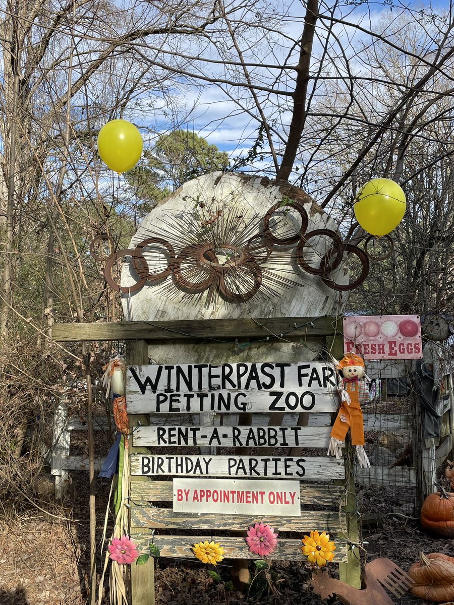 🎈Celebrating turning 2 today was fun with family and friends at Winterpast Farm Petting Zoo in Wake Forest NC. All ages enjoyed the emu nest walk and learning how to feed the ducks, bunnies, emu and goats. 🐓🐇🐐🦆wibterpast.org #winterpastfarm #ncagritourism #farmsign