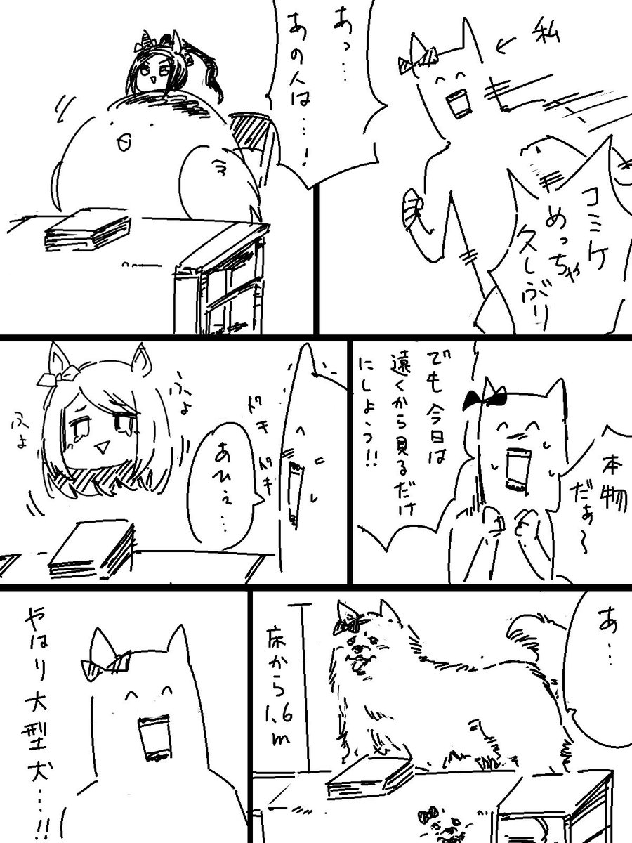 コミケ行ってないので、妄想と幻覚のコミケレポ漫画です。ゴルシに頭からラーメンをぶちまけられたのは現実です。 