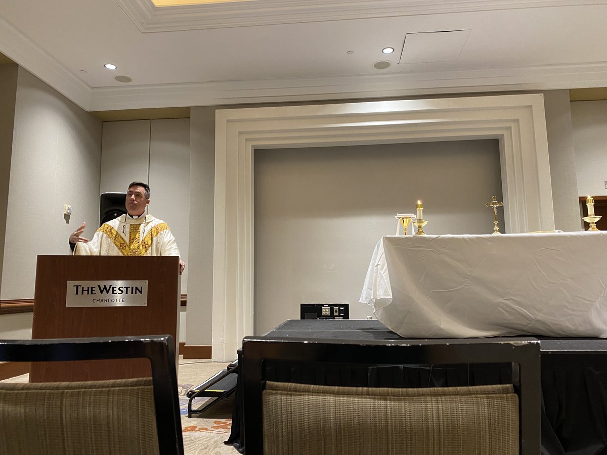 Catholic Mass at the American Football Coaches Association Convention <a href="/WeAreAFCA/">AFCA</a> is led by the former Atlanta Braves chaplain and hosted by the Association of Catholic Coaches and Athletes, a Catholic sports ministry based in Alabama.

"Live your faith like you live your sport."