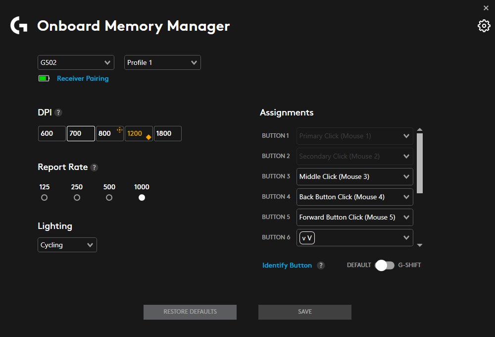 Ayub Osman on Twitter "aurahack logitech onboard memory manager is an
