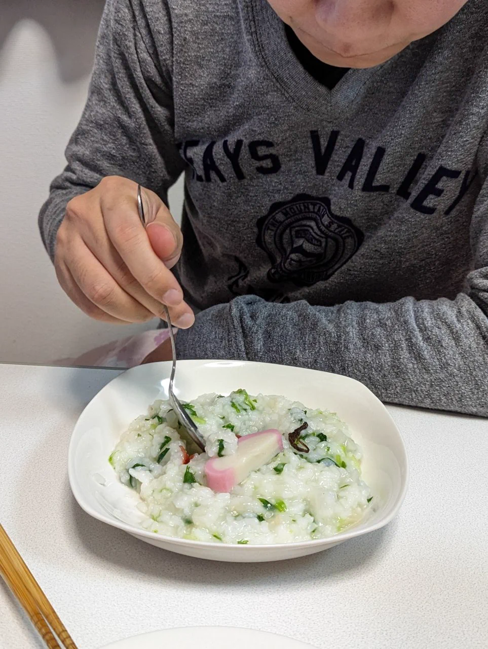 このレシピで昨日七草がゆしました！旦那さん喜んで食べてた😊  