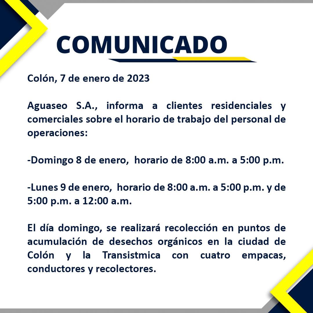 Aguaseo's tweet photo. Comunicado importante. https://t.co/oIG3PvH7mJ