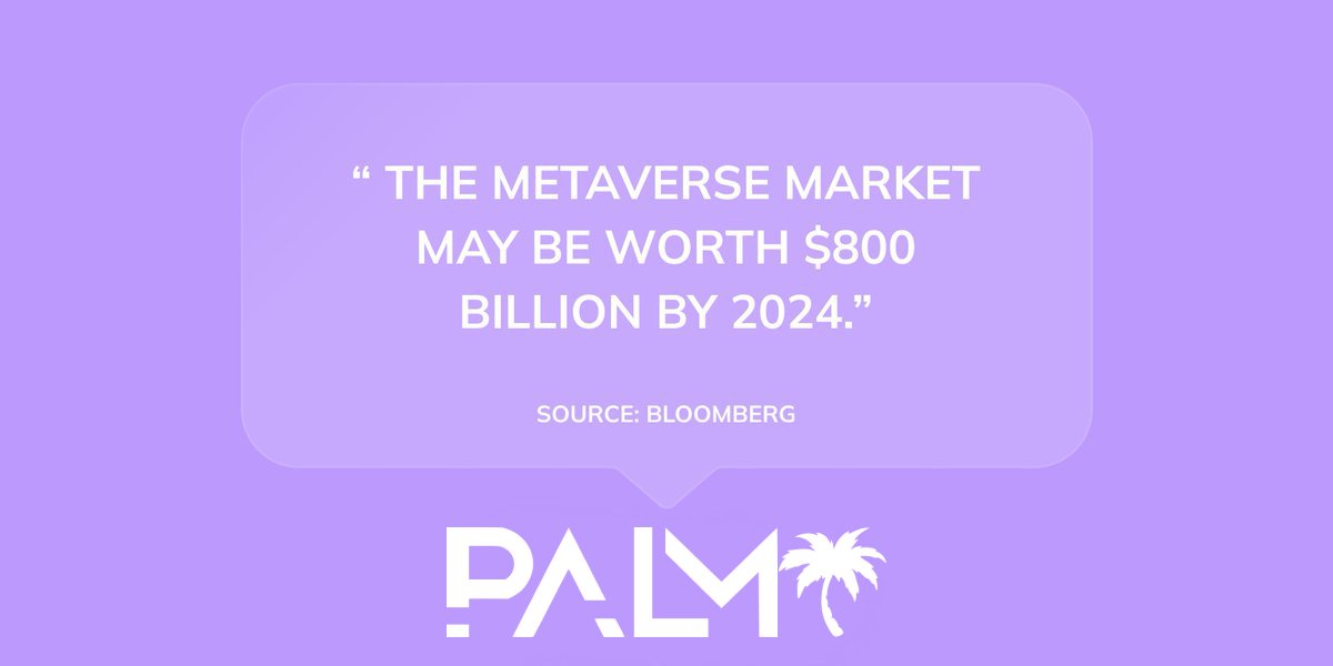 enter_palm's tweet photo. The #metaverse market is growing rapidly, and if you're here now, you are EARLY🔥

What part of @Enter_Palm's #beta #launch on are you most excited for?? Let us know below 👇

#NFT #Play2Own #Build2Own #EnterPALM #crypto #NFTgame #cryptogame https://t.co/l5B0e2y33b