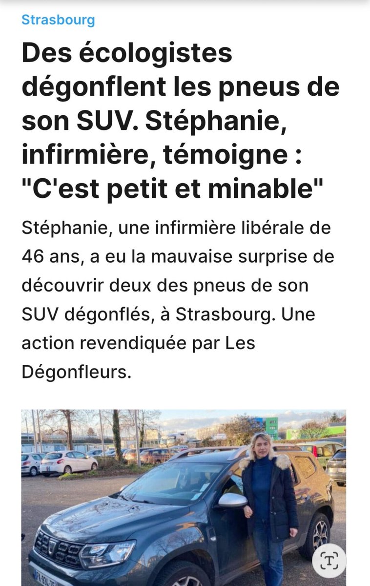 Est-ce que quelqu'un peut me donner une seule raison valable pour faire ça ???

Et qu'on ne vienne pas me dire qu'ils ne savaient pas qu'elle était infirmière,  il y a son caducée sur le pare-brise 
#bouffons #ecolo