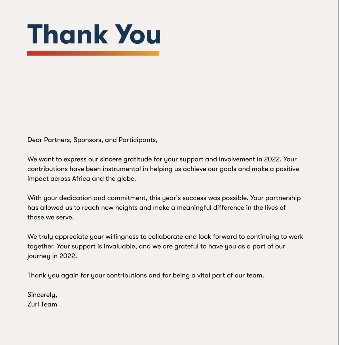theZuriTeam's tweet photo. Thank you for 2022!

https://t.co/0s6PYiRBVx https://t.co/WKWUnxGgEb