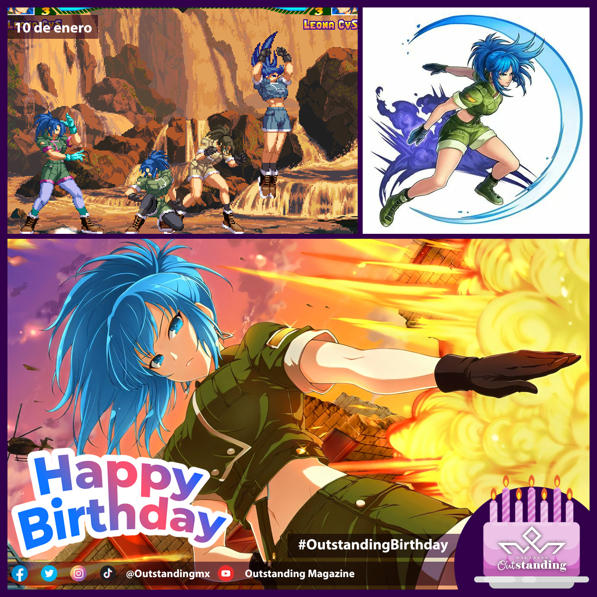 Outstandingmx's tweet photo. 🥳 ¡#FelizCumpleaños, #LeonaHeidern!
Parte del Ikari Warriors Team, tiene un pasado muy oscuro y un futuro algo prometedor.

#OutstandingBirtday #OutstandingVideoGame #TheKingofFighters #KOF #SNK https://t.co/jwmPkj8HYH