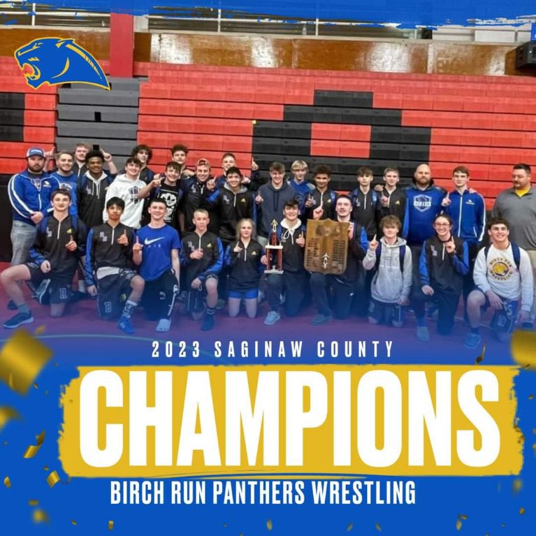 CPPhillips's tweet photo. Your 2023 Saginaw County champs!  A special tip of the cap to Coach Bovee - Saginaw County Assistant Coach of the year!
#BirchRun https://t.co/PHTZgdgLIq