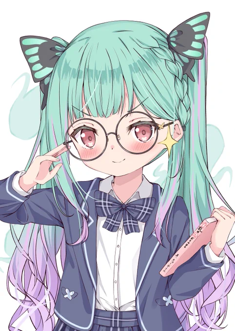 丸眼鏡るしあちゃん描きたかったものを詰め込んだ1枚です 