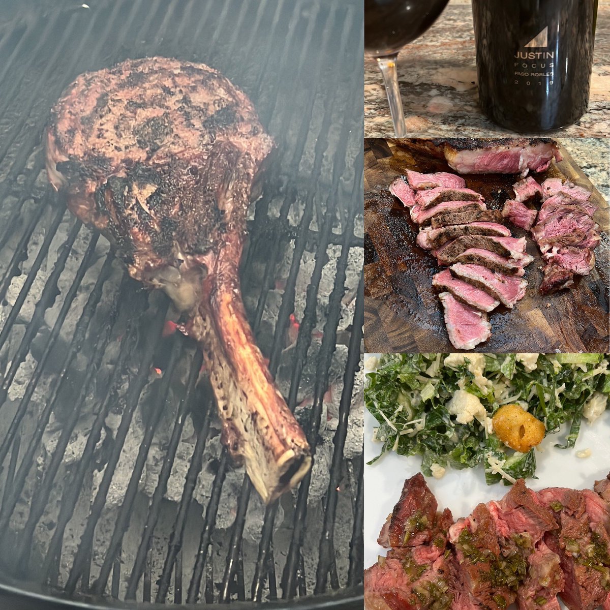 limbsalvagedr's tweet photo. @DejahJudelson @ReidRavin #steakhousesaturday! #ribcap @JUSTINWine #docswhocook @VascSurgMD @ahmedkayssi https://t.co/OnNlpplewY