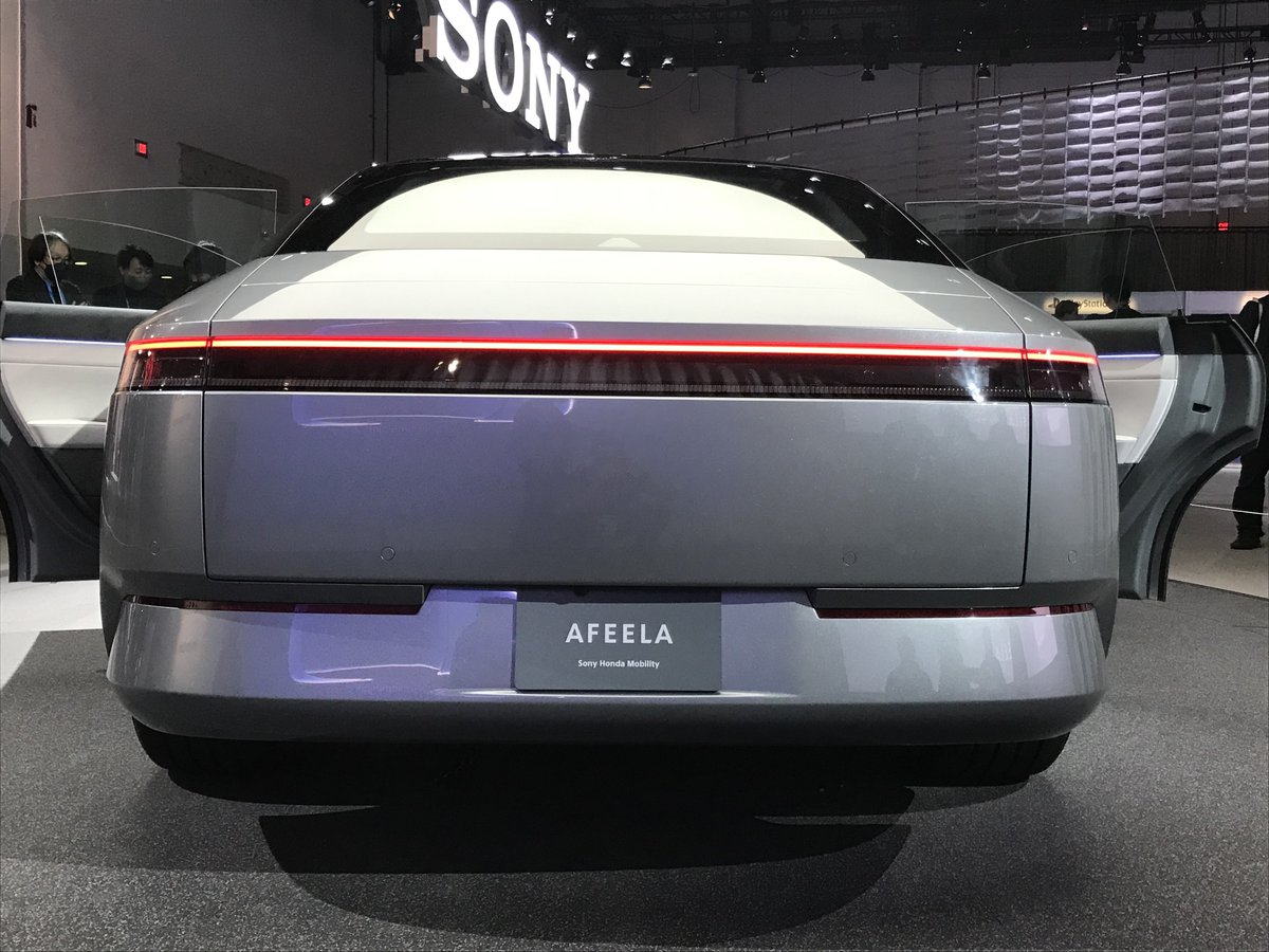askpdt's tweet photo. .@Sony and @Honda are making forward progress in the EV space with its #AFEELA concept car: clean #design, inside and out. We should see this on the road in a few short years. #CES2023 #PDTCES https://t.co/HtwYzUNYAI