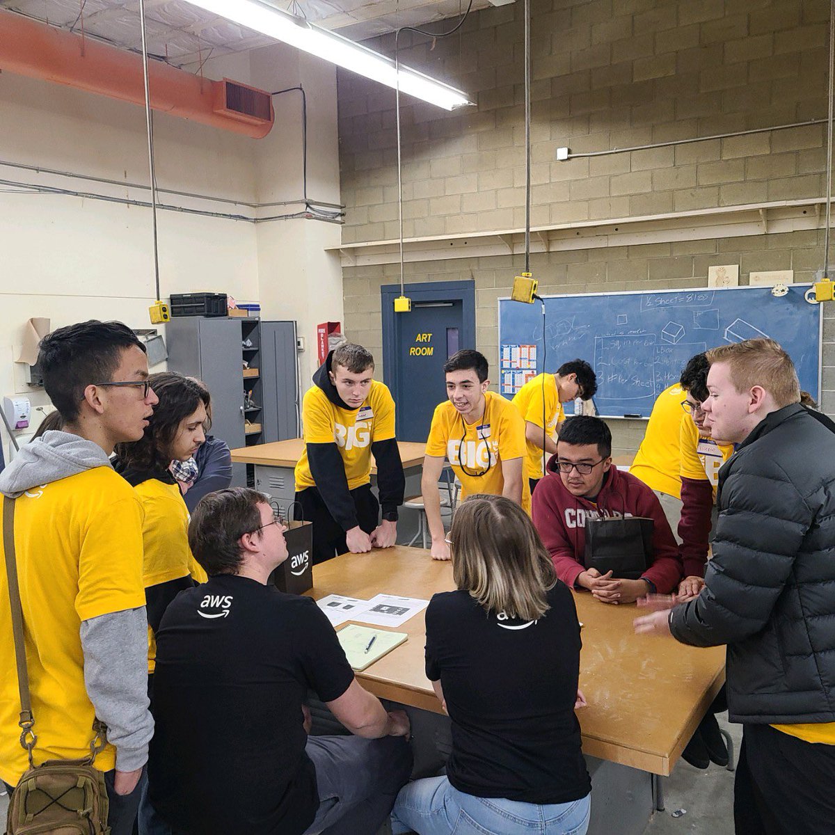 HeidiWhiteSipe's tweet photo. Appreciated an epic @FIRSTweets FRC kickoff day for @FRC4125 thanks to @awscloud We did the grand opening of the Think Big Space to launch the robotics season today and it was amazing to see so many people come together to support students! #umatillastrong https://t.co/OoLOtv6H1t