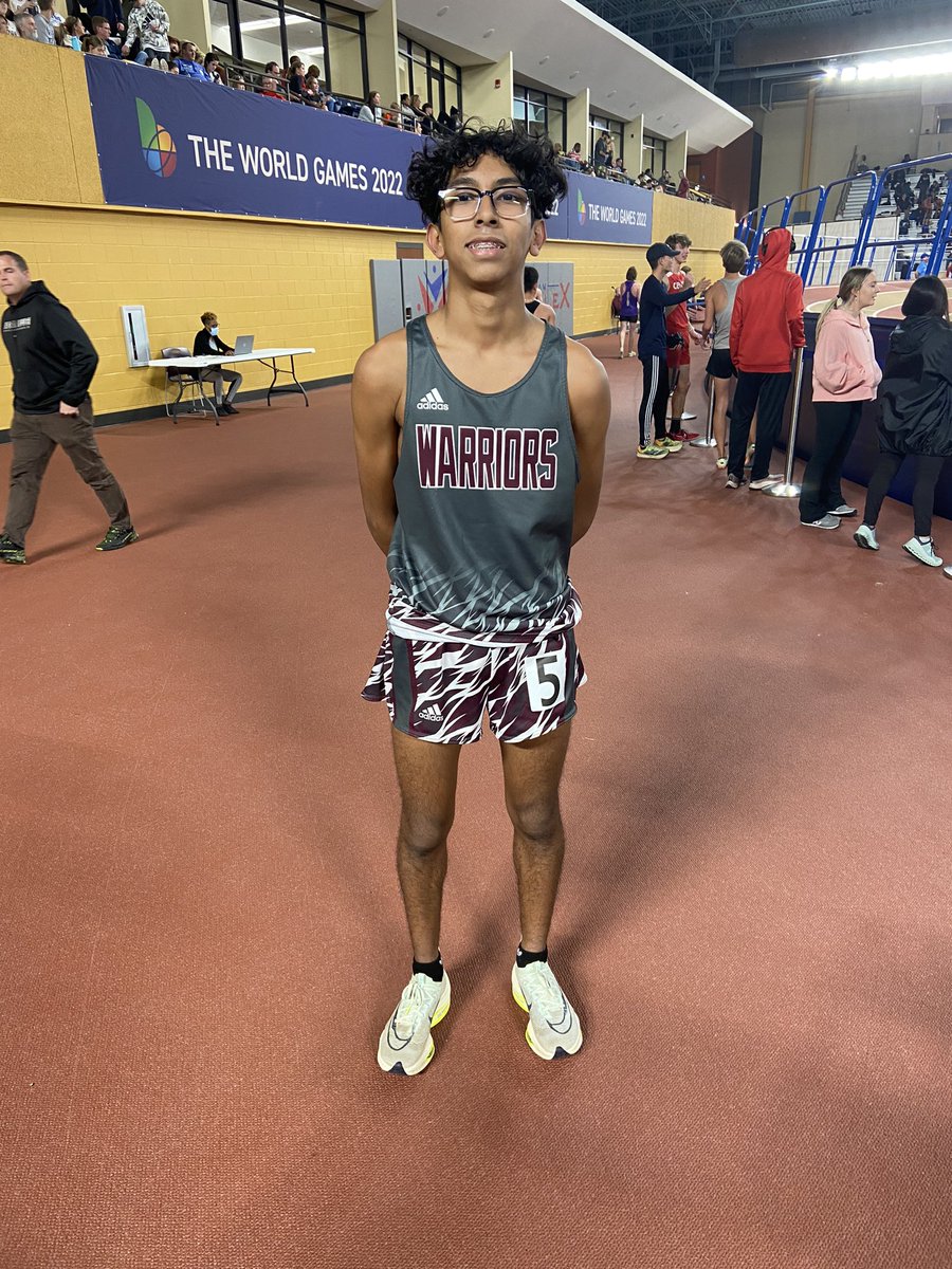 wphtrack's tweet photo. Rene Moreno with a new indoor 3200m school record with a time of 10:19.98 @MHeaton22 @DrWTBlack @TrettHardman @WestPointHigh https://t.co/wmpUQZxJSz