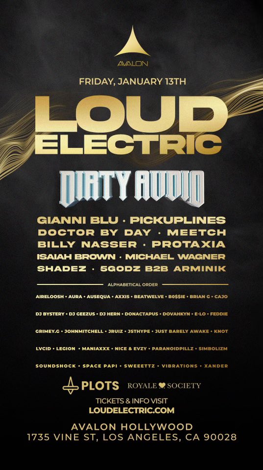 Friday Jan 13 Avalon Hollywood 🙌🏻

Tix @ loudelectric.com